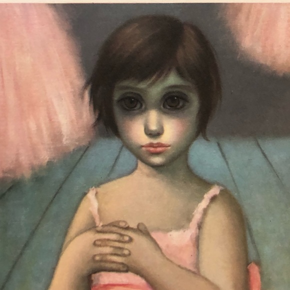 1960’s VTG Walter Margaret Keane Big Eyes Litho Print Ballerina Girl Pop Art - Picture 2 of 9